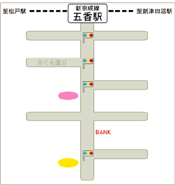 トノオカ　銀の糸　松戸市五香駅前店地図